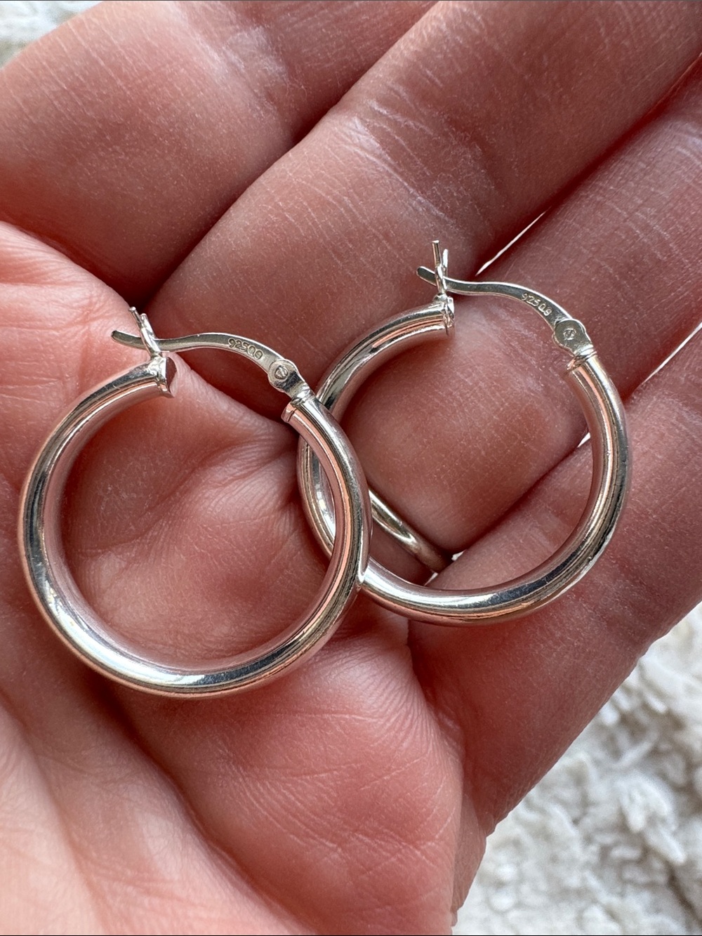 Sterling Silver Thicker Hoops - Picture 2 of 3